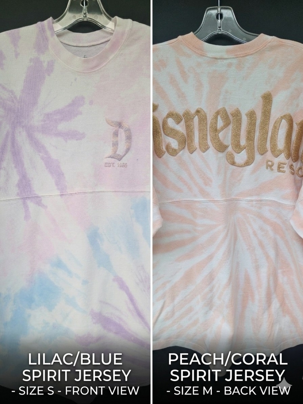 EUC Disney Parks Disneyland Resort Spirit Jersey Bundle (Size S, M) Tie Dye